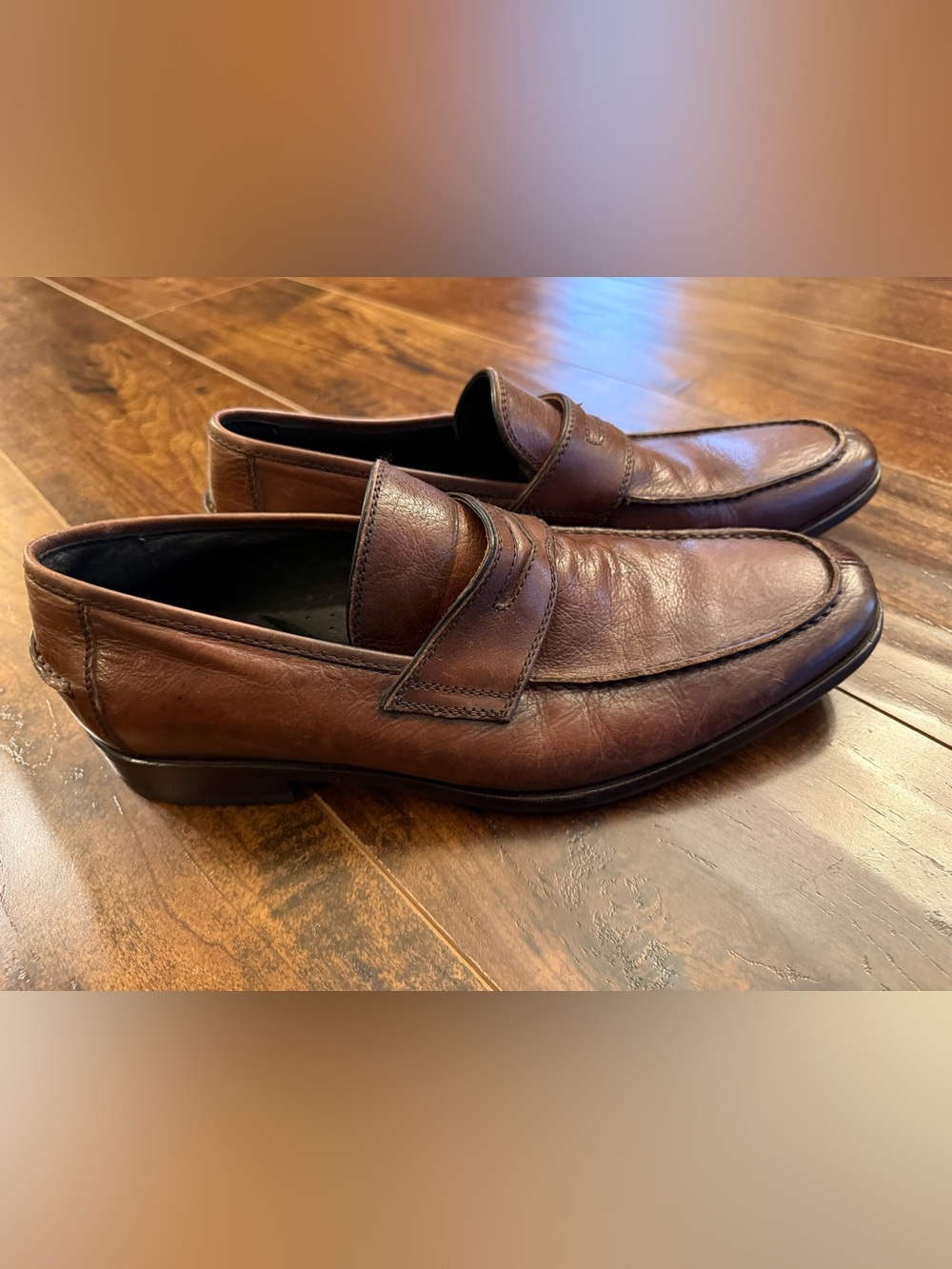 Kenneth Cole Men's Brown Leather Slip-On Loafers